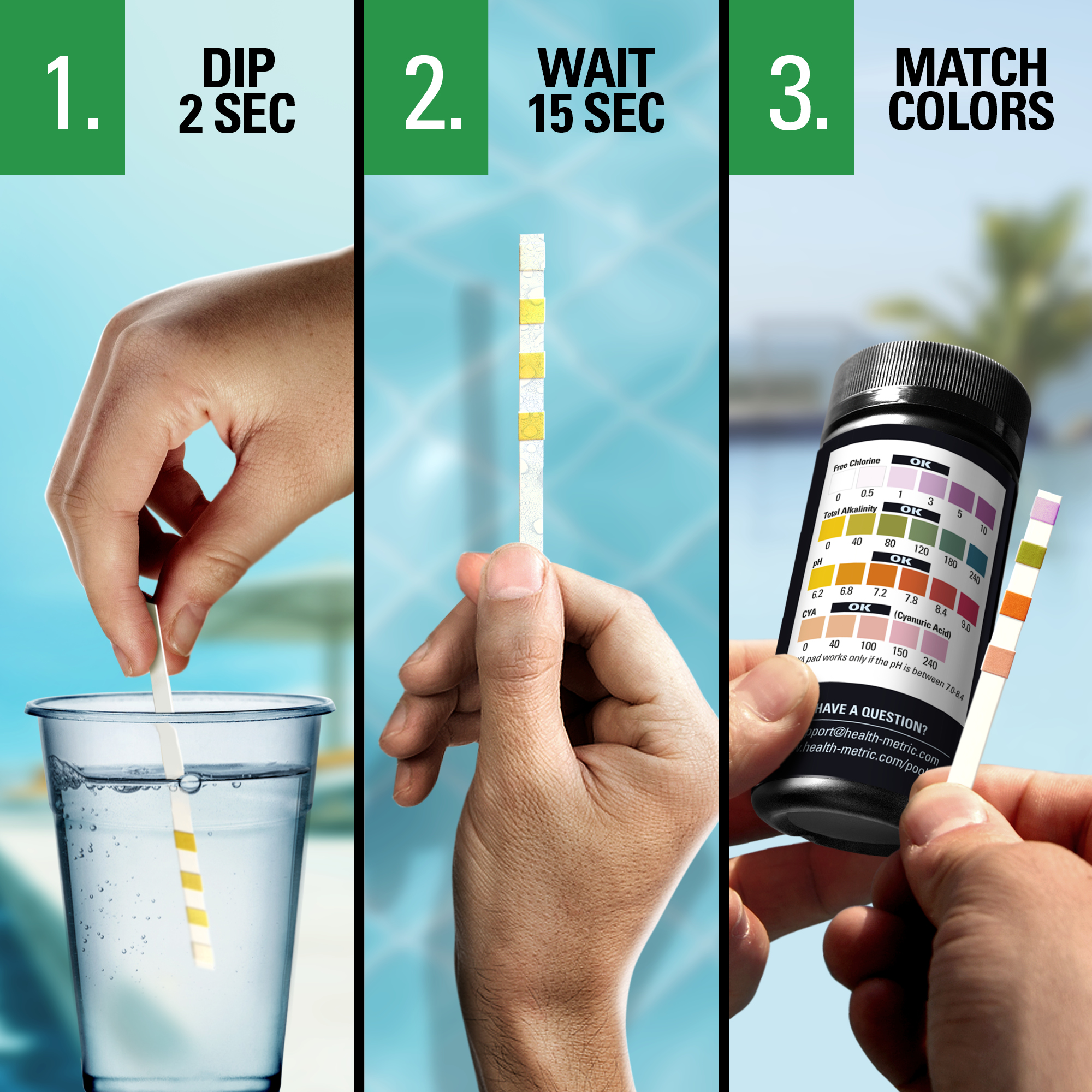 Pool & Spa Test Kit - Essential 4-in-1 Analysis - For Balanced and Crystal Clear Water